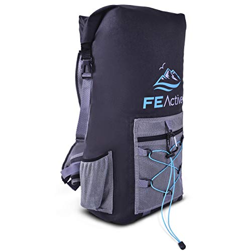 FE Active Waterproof Cooler Backpack - 35L Ice Soft Cooler Dry Backpack, Insulated Cooler Bag. Great Beach Bag, Fishing Bag & Ice Chest. Compact for Camping & Backpacking | Designed in California, USA