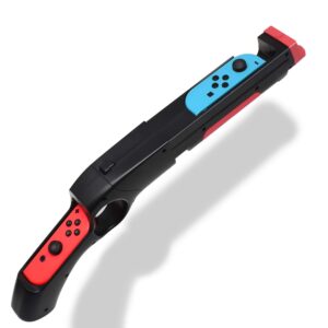 game gun controller compatible with joy cons hand grips shooting games wolfenstein 2: the new colossus, big buck hunter arcade - compatible with nintendo switch/switch oled and other shooting games