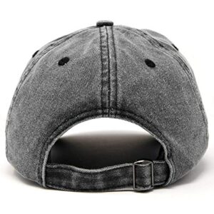 DALIX Number 1 Grandpa Gift Hat Vintage Cap Washed Cotton in Denim Black