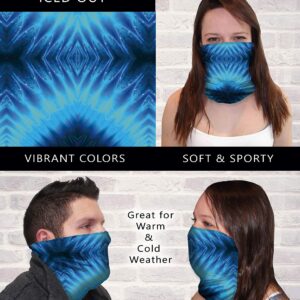 Lucid Eye Neck Gaiter Multipack 3PCS, Trippy Blue Series, Stretchy Tube Scarf