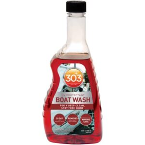 303 Products Marine Boat Wash with UV Protectant - For A Deep Clean, Spot Free Shine - 30 Day UV Protection - Removes Salt, Dirt, And Grime - Marine Safe, 32 fl. oz. (30586)