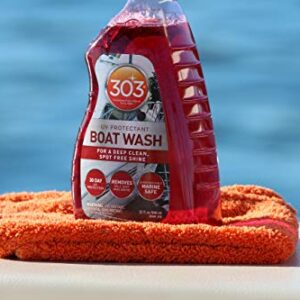 303 Products Marine Boat Wash with UV Protectant - For A Deep Clean, Spot Free Shine - 30 Day UV Protection - Removes Salt, Dirt, And Grime - Marine Safe, 32 fl. oz. (30586)