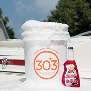 303 Products Marine Boat Wash with UV Protectant - For A Deep Clean, Spot Free Shine - 30 Day UV Protection - Removes Salt, Dirt, And Grime - Marine Safe, 32 fl. oz. (30586)