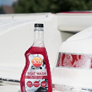 303 Products Marine Boat Wash with UV Protectant - For A Deep Clean, Spot Free Shine - 30 Day UV Protection - Removes Salt, Dirt, And Grime - Marine Safe, 32 fl. oz. (30586)