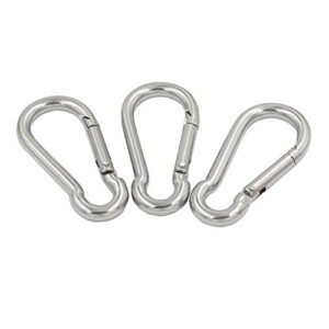 DGOL 10pcs 304 Stainless Steel Carabiner Snap Spring Hook Outdoor D Ring Chain Quick Link Lock Fastner Size 2"*1" Loading 195 lbs