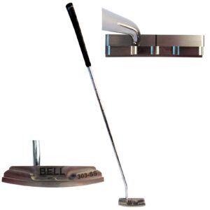 bell putters half offset golf putter 360g polish chrome finish right-handed/rh with winn midsize putter grip and 34" shaft