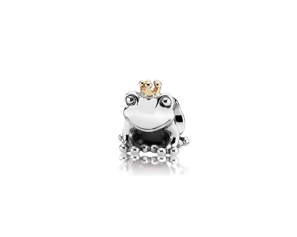 MiniJewelry Frog Prince Charm fits Pandora Bracelets Gold Crown Sterling Silver Gift Women Birthday Christmas