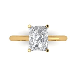 clara pucci 2.5ct radiant cut solitaire genuine moissanite wedding bridal designer anniversary engagement ring in 14k yellow gold