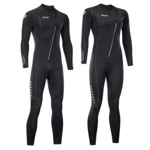 Ultra Stretch 3mm Neoprene Wetsuit, Front Zip Full Body Diving suit, one piece for men & Women-Snorkeling, Scuba Diving Swimming, Surfing