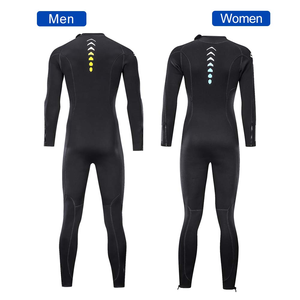 Ultra Stretch 3mm Neoprene Wetsuit, Front Zip Full Body Diving suit, one piece for men & Women-Snorkeling, Scuba Diving Swimming, Surfing