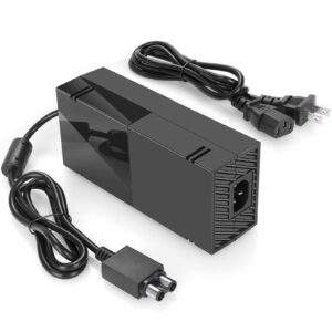 oussirro power supply brick for xbox one with power cord,[2022 enhanced quieter version] great charger compatible with xbox one console, 100-240v voltage ac adapter accessory kit with cable