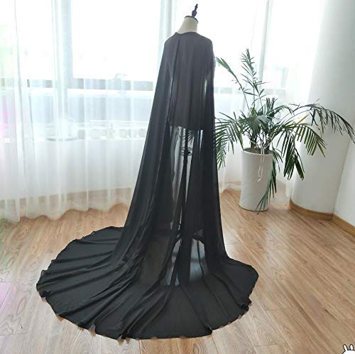 QUIRAI Bridal Veils, Dark Knight Cape Cosplay Costume for Men Women, Black (2M)