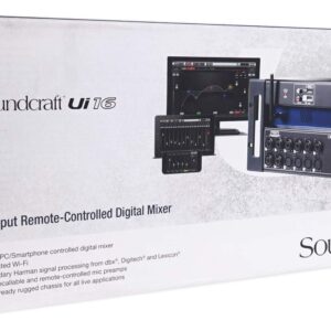 Soundcraft Ui16 16 Input Digital Mixer+Wifi+App Control+Recording+Rack Case Bag