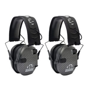 walkers razor slim electronic shooting muffs 2-pack bundle, carbon gray (2 items)