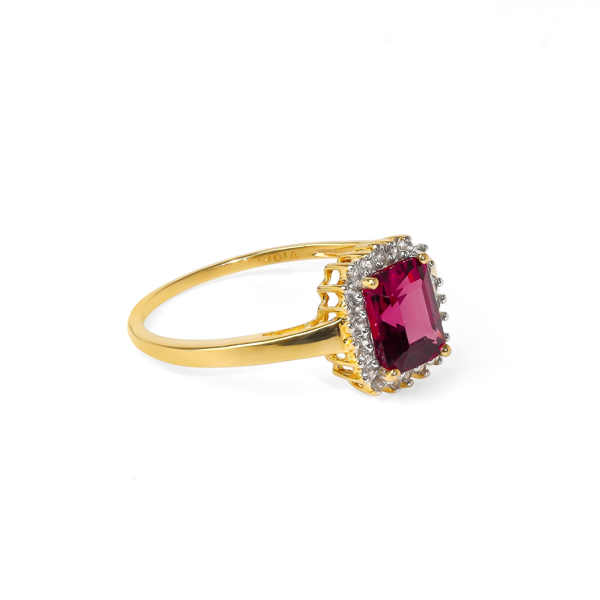 YoTreasure 1.22 ct. t.w. Rhodolite Garnet & White Topaz Solid 10kt Yellow Gold Ring