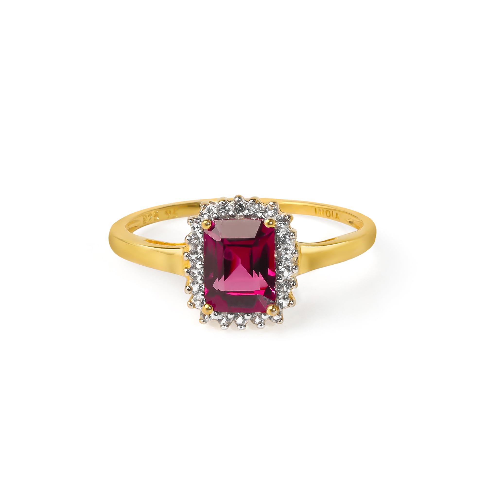 YoTreasure 1.22 ct. t.w. Rhodolite Garnet & White Topaz Solid 10kt Yellow Gold Ring