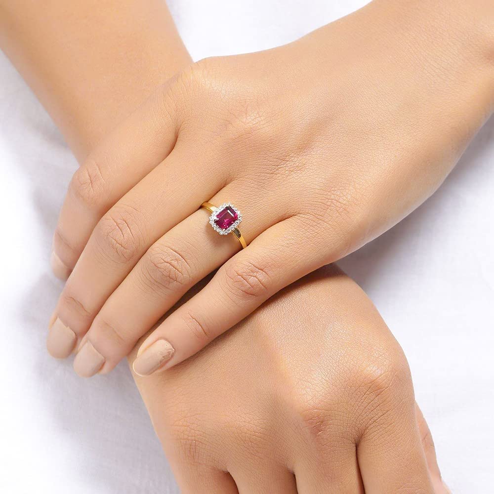 YoTreasure 1.22 ct. t.w. Rhodolite Garnet & White Topaz Solid 10kt Yellow Gold Ring