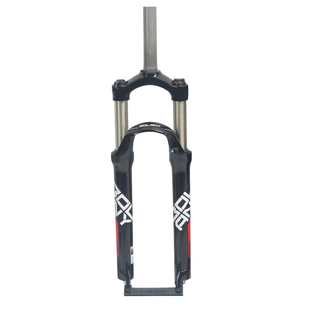 ZNND 24" Mountain Bike Suspension Fork, Aluminum Alloy Disc Brake Shoulder Control Damping Adjustment 1-1/8" Travel 100mm (Color : A, Size : 24inch)