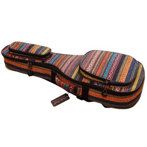 MUSIC FIRST Original Design 0.6" (15mm) Thick Padded Country Style Baritone Ukulele Case, Ukulele Bag (30"~31")