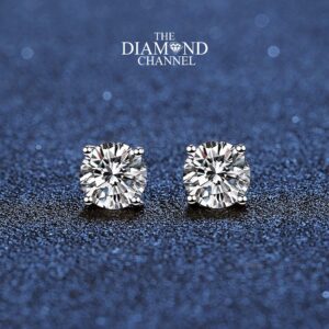 The Diamond Channel Certified Diamond Earrings for Women in 14K Gold with Screw Back and Post Studs (I1-I2 Clarity), Choice of Carat Weights