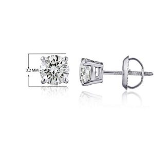 The Diamond Channel Certified Diamond Earrings for Women in 14K Gold with Screw Back and Post Studs (I1-I2 Clarity), Choice of Carat Weights