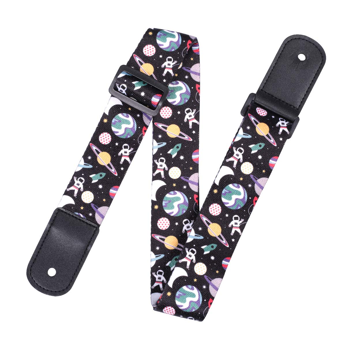 Q QINGGE Ukulele Strap Well made strap for Ukulele and kids' guitars (black)