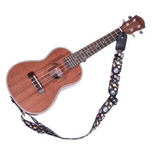 Q QINGGE Ukulele Strap Well made strap for Ukulele and kids' guitars (black)