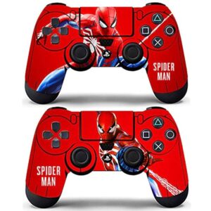 vanknight skin covers vinyl stickers cover red spider wrap for ps4 controller remote skin hero (2 pack)