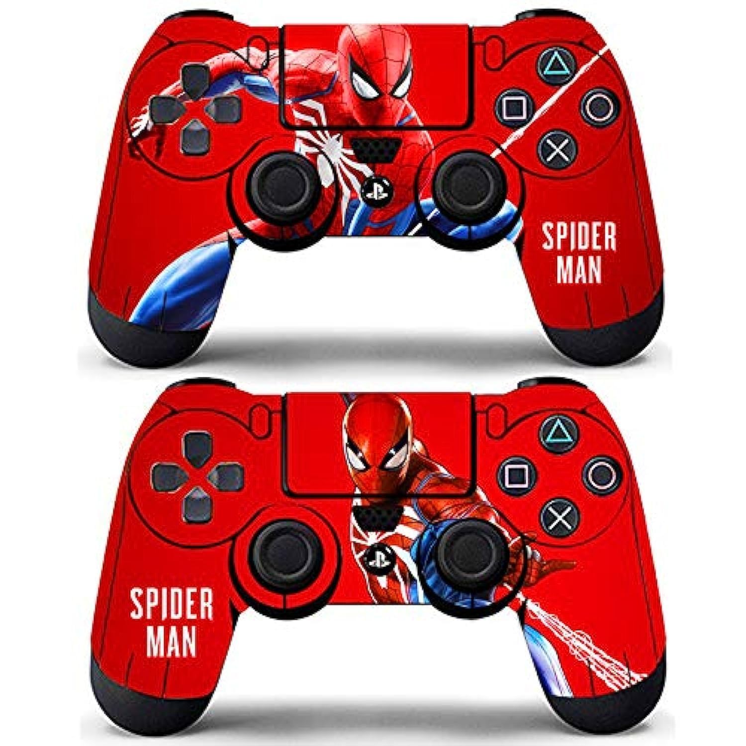 Vanknight Skin Covers Vinyl Stickers Cover Red Spider Wrap for PS4 Controller Remote Skin Hero (2 Pack)