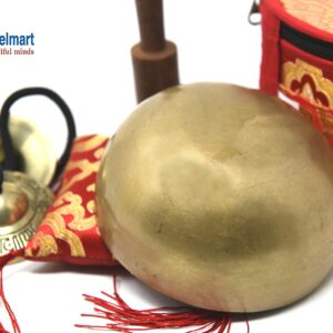 5" Tibetan Singing Bowl for Meditation, Sound Healing, Yoga & Sound Therapy. Made of 7 metals. Silk Cushion, Wooden Mallet, Box & Tingsha included Thamelmart (5 Inch matte)