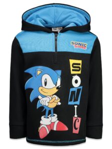 sega sonic the hedgehog little boys fleece half zip hoodie black 7