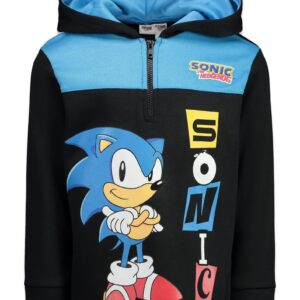 SEGA Sonic The Hedgehog Little Boys Fleece Half Zip Hoodie Black 7