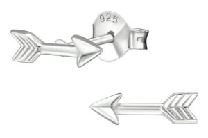 kiwi daisy arrow .925 sterling silver very tiny stud earrings (hypoallergenic)