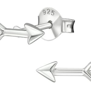 Kiwi Daisy Arrow .925 Sterling Silver Very Tiny Stud Earrings (Hypoallergenic)