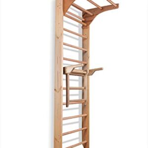 Dani Active Wall Bars with Dip Bars CM-01-220, 87 in Wooden Swedish Ladder Set: Adjustable Pull Up and Dip Bars for Training and Physical Therapy - Used in Homes, Gyms, Clinic, and Schools