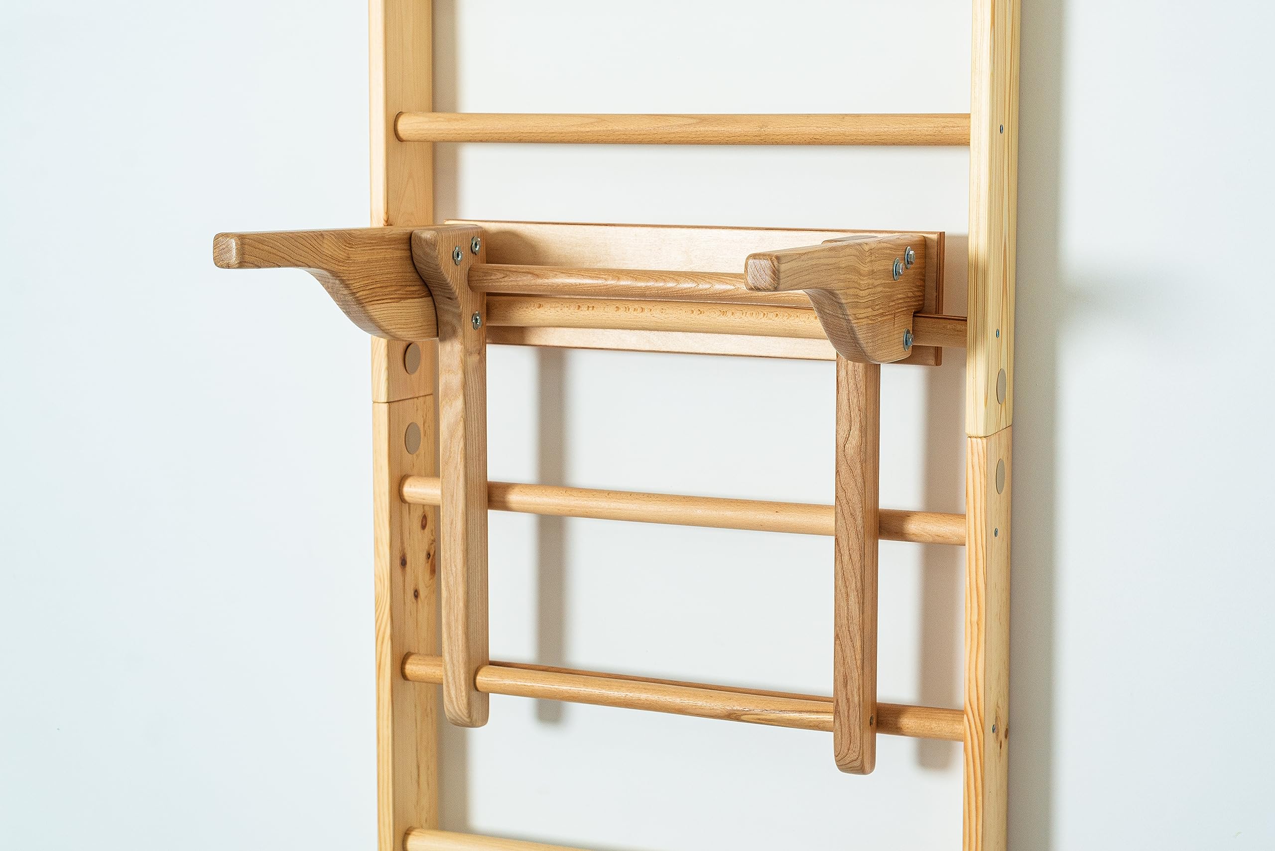 Dani Active Wall Bars with Dip Bars CM-01-220, 87 in Wooden Swedish Ladder Set: Adjustable Pull Up and Dip Bars for Training and Physical Therapy - Used in Homes, Gyms, Clinic, and Schools