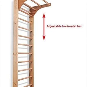 Dani Active Wall Bars with Dip Bars CM-01-220, 87 in Wooden Swedish Ladder Set: Adjustable Pull Up and Dip Bars for Training and Physical Therapy - Used in Homes, Gyms, Clinic, and Schools