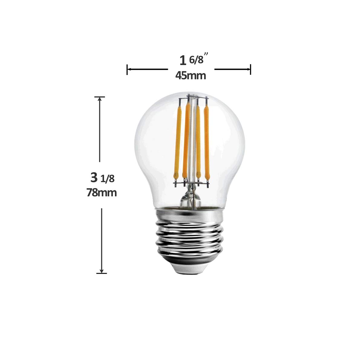 12 Volt 24 Volt Low Voltage G15 LED Light Bulb RV Camper Marine landscape 2W 250lm Edison Incandescent Bulb 25W Off Grid Solar Battery System Lighting Standard E26 Base Warmwhite 2700K (Pack of 4)