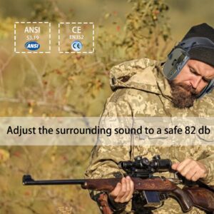 PROTEAR Shooting Hearing Protection Safety Ear Muffs, Electronic Earmuff with Sound Amplification Noise Reduction, Ear Defenders for Shooting Hunting Season