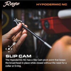 Rage Hypodermic 2-Blade Crossbow NC Broadhead, 100 Grain, Silver, 3 Count