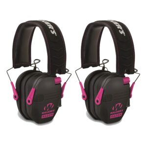 Walkers Razor Slim Electronic Shooting Muffs 2-Pack, Pink (2 Items)