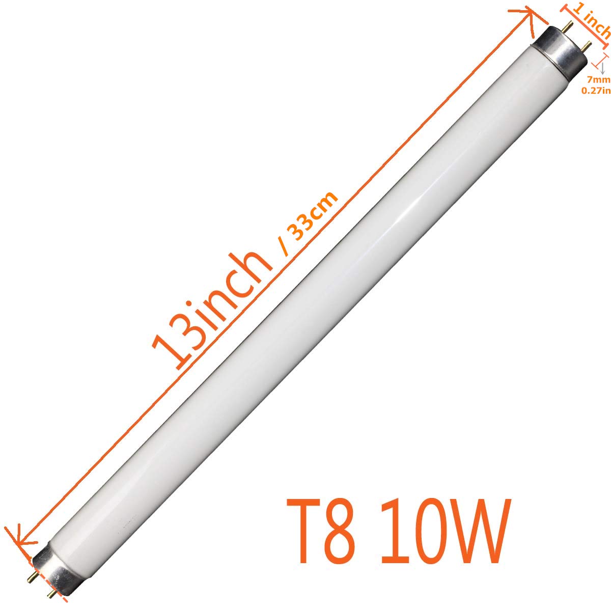 COOSPIDER 2-Pack T8 F10 U/V BL 10W Replacement Light Bulb CFL Fluorescent Straight Tube 13 Inch