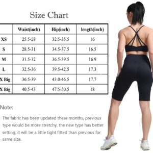 TYUIO High Waist Workout Yoga Shorts Women Running Biker Shorts with Pockets Black XXL