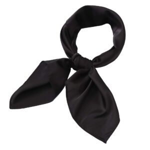 aolige hair scarf satin head neck scarfs for women (black), medium