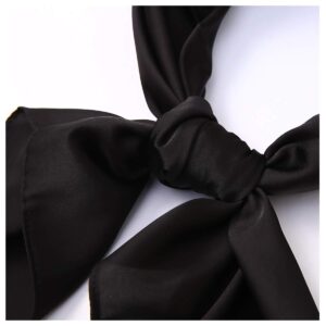 AOLIGE Hair Scarf Satin Head Neck Scarfs for Women (black), Medium