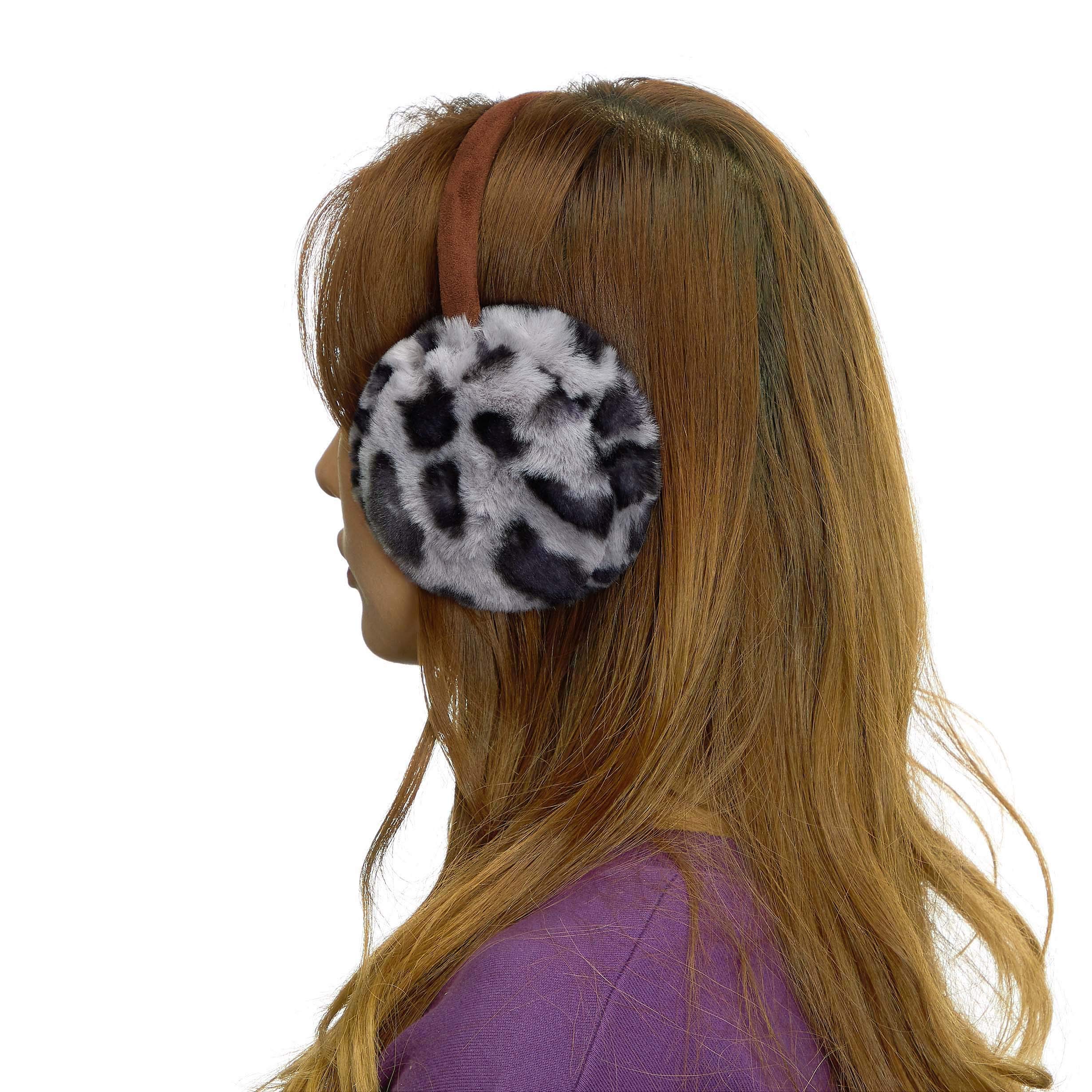 C.C Exclusives Leopard Earmuff with Faux Fur(EM-2364) (Grey-Leopard)