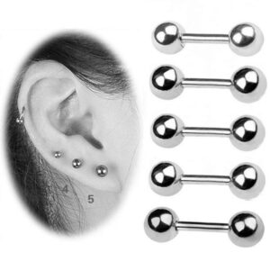 NewZenro Ball 20g Ear Cartilage Helix Surgical Stainless Steel Tiny CZ Studs Earrings Tragus Huggie Barbell Screw Backs Auricle Piercing Jewelry Set 3mm 4mm 5mm