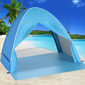 beach tent,kratax upf 50+ sun shelter,lightweight beach sun shade,portable babay canopy cabana,automatic sun umbrella,pop up beach tents fit 2-3 person,for kids care family camping picnic fishing.