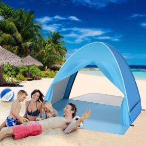 Beach Tent,Kratax UPF 50+ Sun Shelter,Lightweight Beach Sun Shade,Portable Babay Canopy Cabana,Automatic Sun Umbrella,Pop Up Beach Tents Fit 2-3 Person,for Kids Care Family Camping Picnic Fishing.