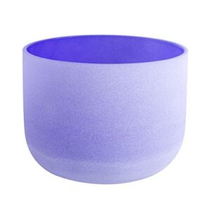 432hz perfect pitch b note crown chakra purple colored quartz crystal singing bowl 7 inch mallet and o-ring included